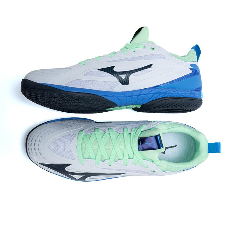 Mizuno Wave Drive Neo 4 Bequeme Vielseitige Stoßdämpfung Rutschfest Low-Top Trainingsschuhe Unisex Sneaker Weiß Grün Blau 81GA250001