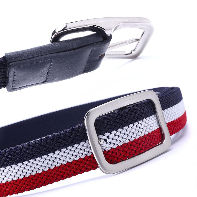 Belt Braided Elastic Belt Men'S Belt Simple Pin Buckle Color Matching Men'S Belt
