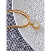 Yhpup Stylish Natural Shell Round Chic Pendant Necklace Water Resistant Stainless Steel Elegant Chain Temperament Jewelry Gift