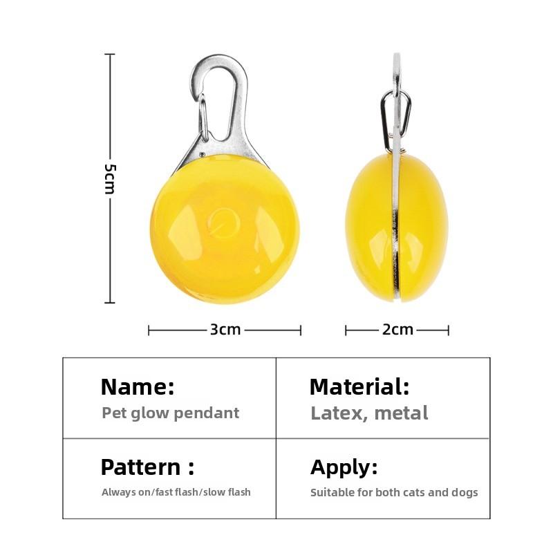 Waterproof LED Pet Light Pendant with Clip Flashing Steady Light Modes Anti-lost Luminous Safety Tag for Cats Dogs Night Walking Warning Supplies