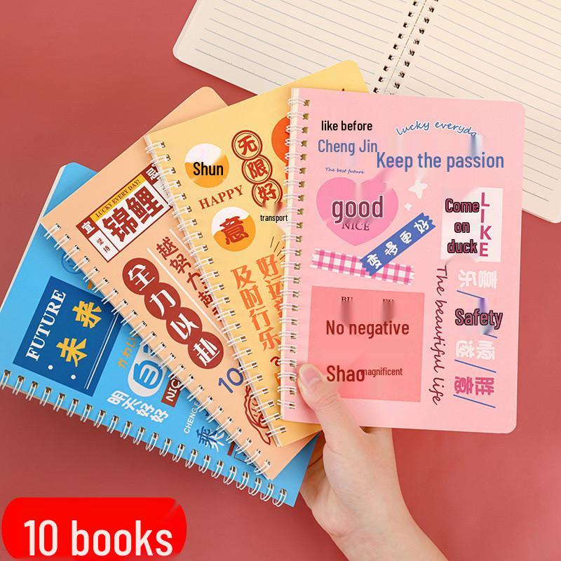 A5 Inspirational Quotes Diary Journal – Student Gift Notebook with Coil Binding Inspirational A5 Notebook, Random Mix, 4 pcs