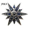 Rhinestone Lapel Pin 1/2Pcs Double-Layered Eight-Pointed Star with Rhinestones, Thickened Alloy Fashion Suit Safety Buckle for Suits Shirts