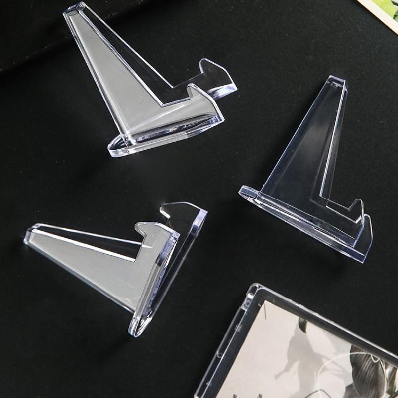 5pcs Transparent Acrylic Commemorative Coin Display Stands Triangle Challenge Coin Capsule Holders for Collectibles