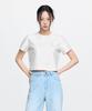 Emelbi Women'S Diamond Monogram Tone-Tone Jacquard Crop Short Sleeve T-Shirt Ny (Ivory)