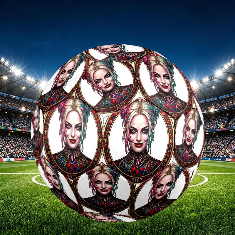 Superhero Print Size 5 Soccer Ball, PU Wear Resistant Football for Match Training and Daily Practice, Birthday Gift for Soccer Fans