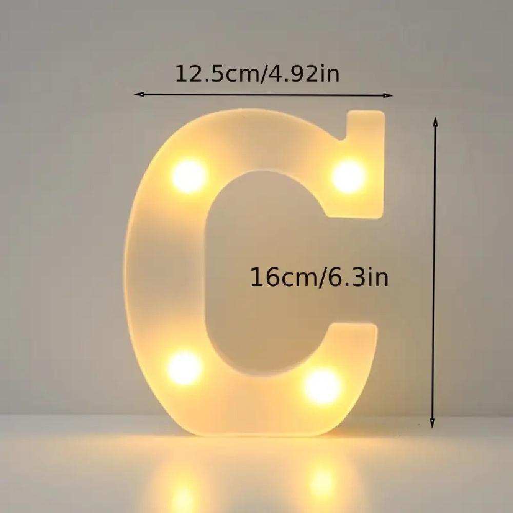 1PC LED Alphabet&Number Lights For Home,Wedding,Proposal,Birthday,Party,Photo Prop, Battery Powered White Decorative Night Light