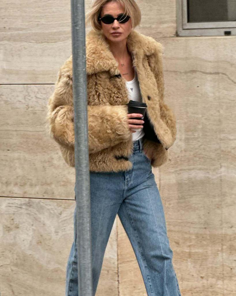 European and American Women's Casual Fur One-Piece Coat
