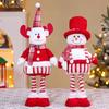 Knitted Style Christmas Telescopic Doll Standing Posture Snowman Elk Decoration  Window Decoration