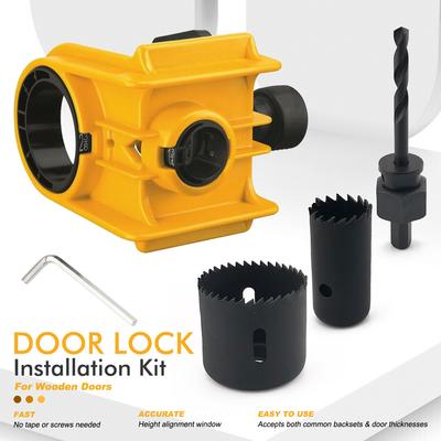 New Ball Lock Hole Opener Door Lock Installation Kit 2 Adjustable Bushings Only for Wood Doors Fit 1-3/8'' 1-3/4''Door Thickness