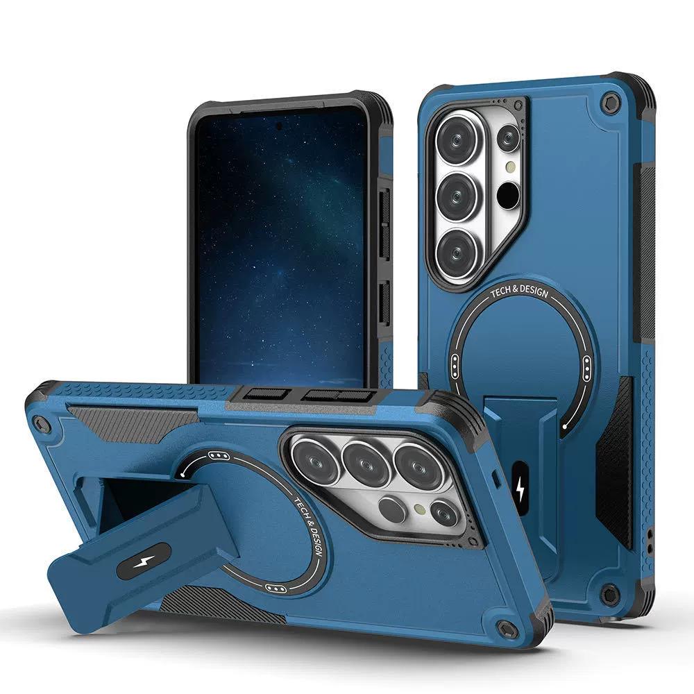Holder Stand Fold Magnetic Armor Case For Samsung S26 Ultra S2 S24 FE A7 A6 A37 Wireless Charging Bracket Shockproof Cover