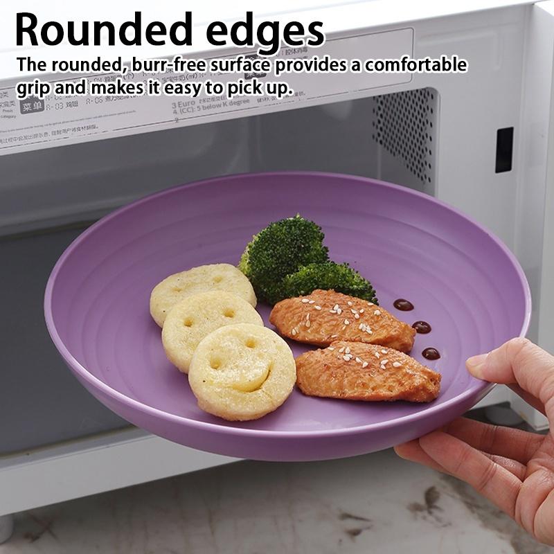 Durable Picnic Tableware Plates Set of 4 Reusable Plastic for Camping Outdoor Beach Barbecue Party
