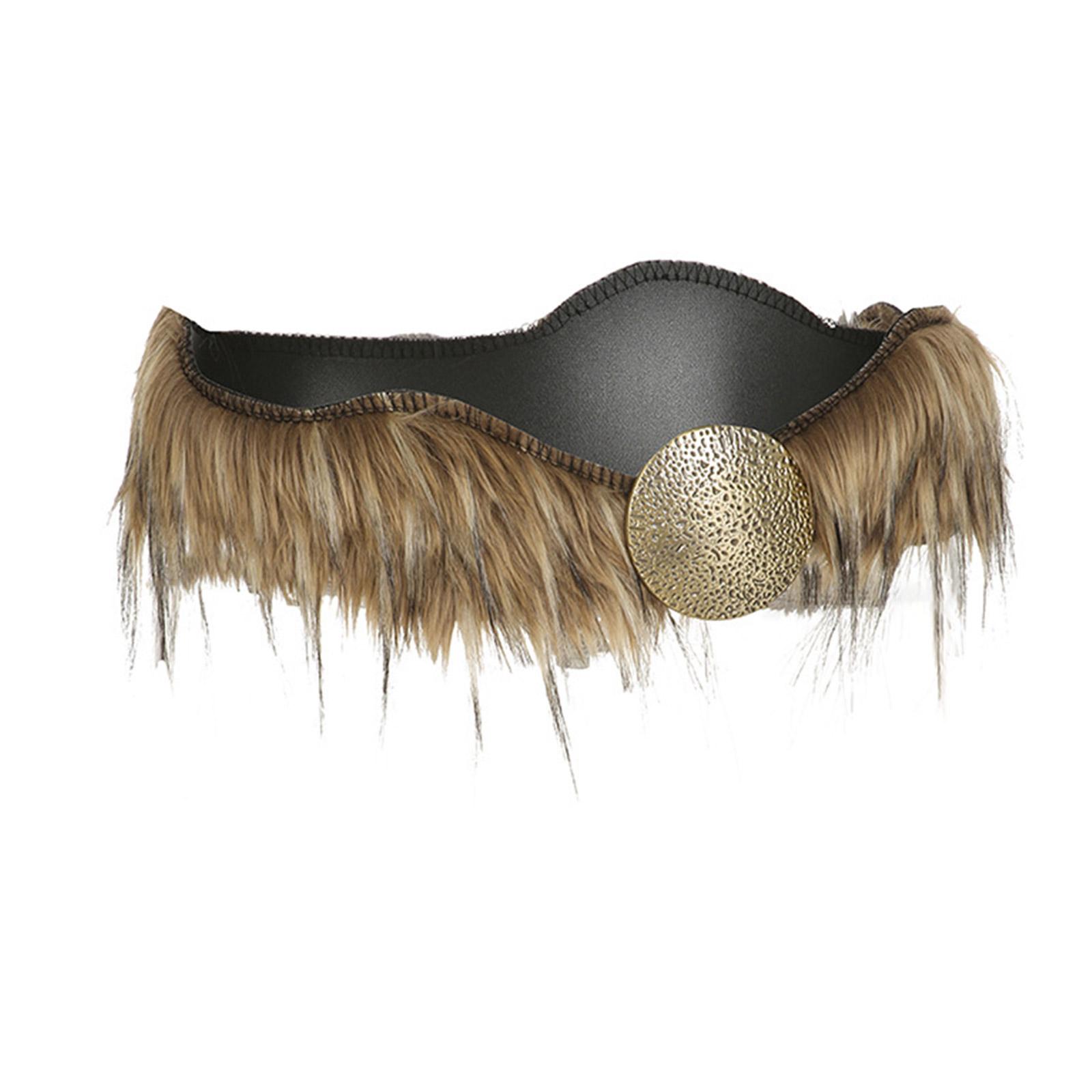 

Стильный металлический пояс с плюшевым меховым акцентом для женщин, регулируемый по длине пояс, модный аксессуар