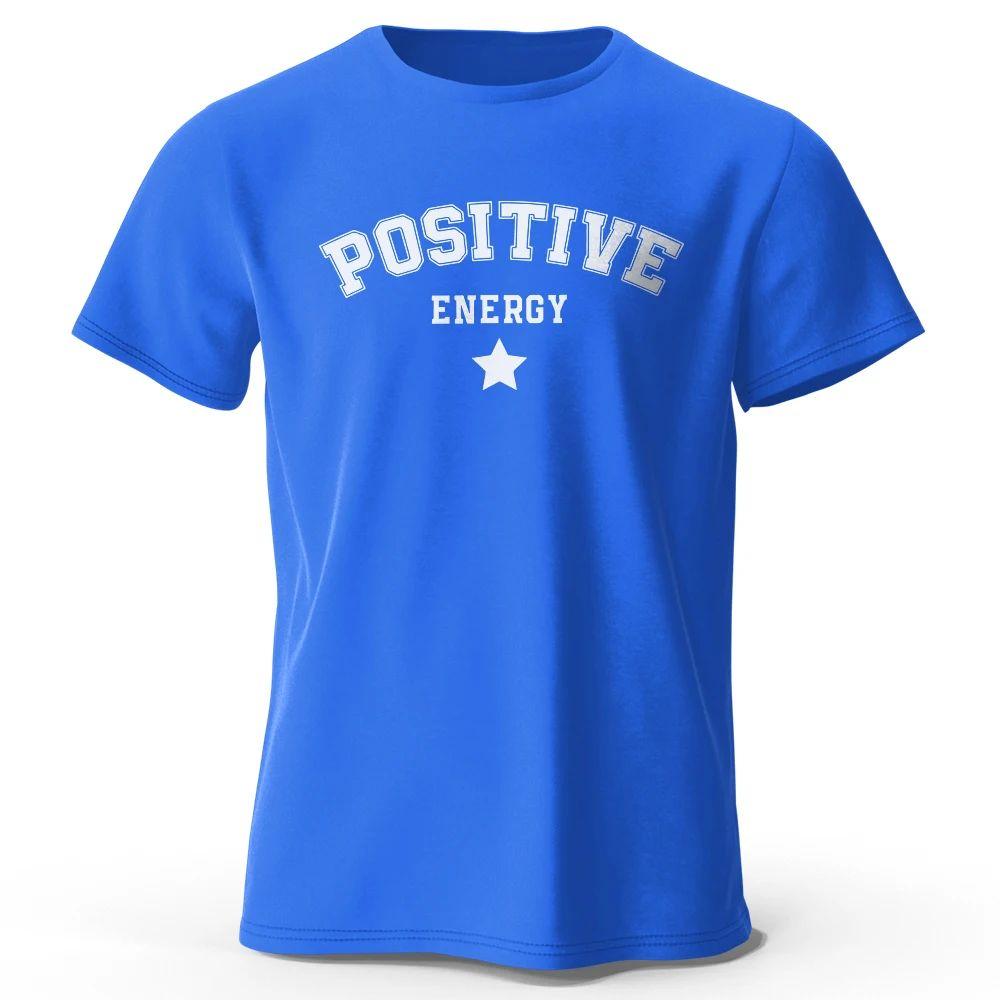 Positive Energy Tees and TShirt Y2k Tops Print Cotton Oversized T Shirt Fashion Casual Streetwear Clothing Unisex