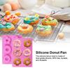 Heat Resistant Silicone Donut Mold 6 Holes Silicone Donut Mold Bagel Pan Resistant Doughnut Moulds Tray for Chocolate Donut Cake
