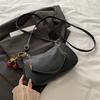 Fashion trend solid color underarm bag women's 2026 new shoulder handbag texture shoulder messenger bag handbag