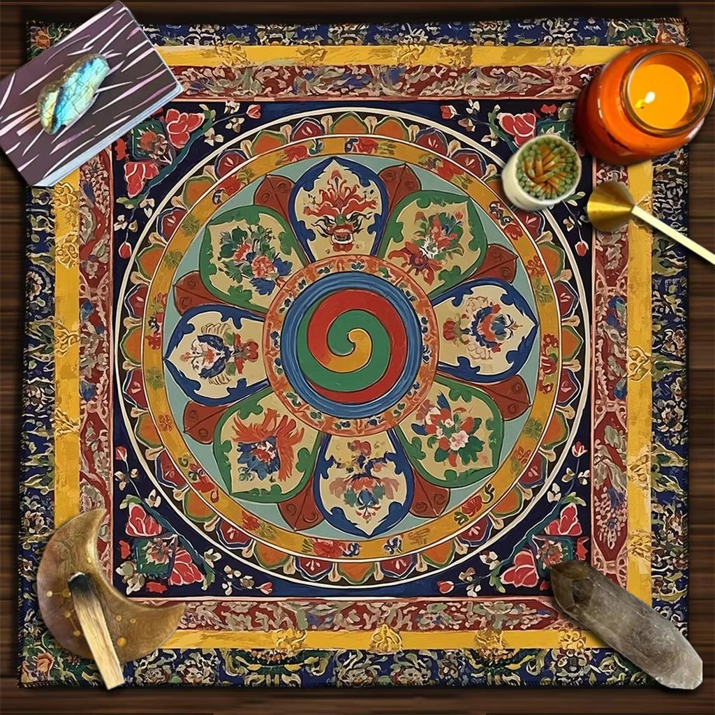 Tibetan-Style Ethnic Pattern Tarot Tablecloth / Altar Cloth / Divination Table Cover / Tarot Mat / Home Decor