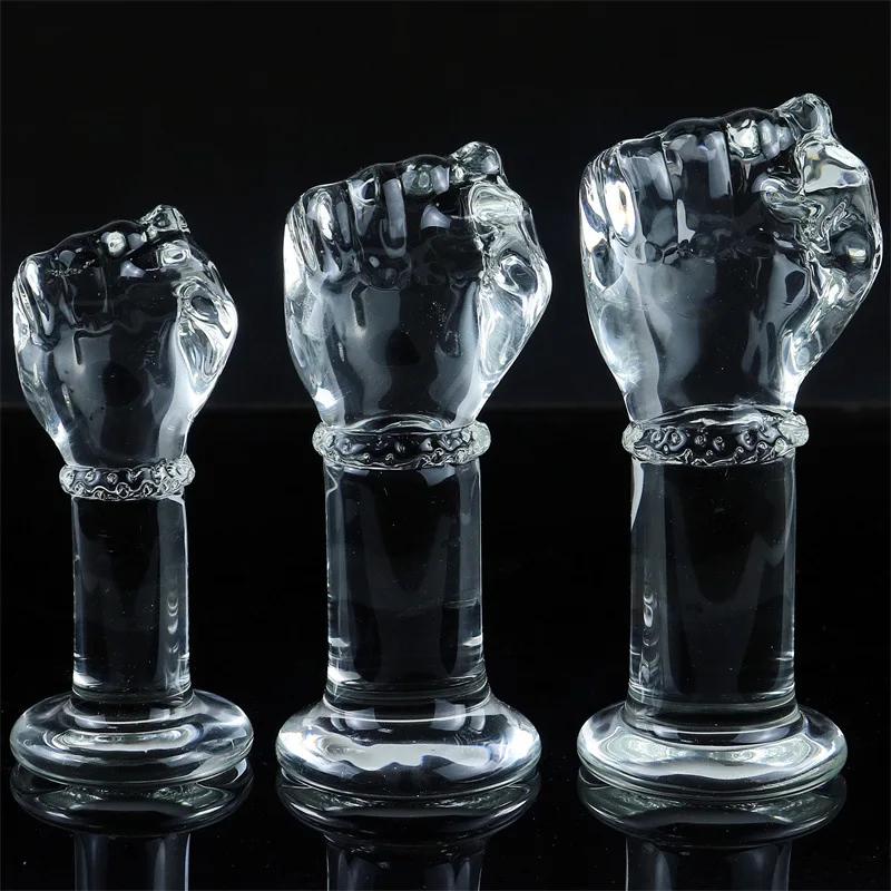 Super Huge Glass Simulation Fist Dildo Hand G Spot Anal Plug Vaginal Masturbation Sex Toys Fantasy Dildos