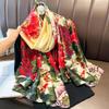 Women Scarf Silk Scarves Spring and Summer Fashion Printing Shawl Temperament Long Wrap Thin for Travel Warm Neck Sun Protection