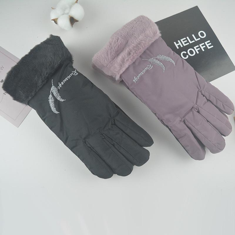 Autumn and Winter New Women's Fleece Thickened Thermal Gloves