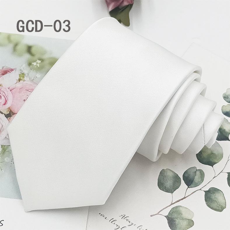 High-Density Yarn-Dyed Black Polyester Silk Tie - 8cm, Formal & Casual