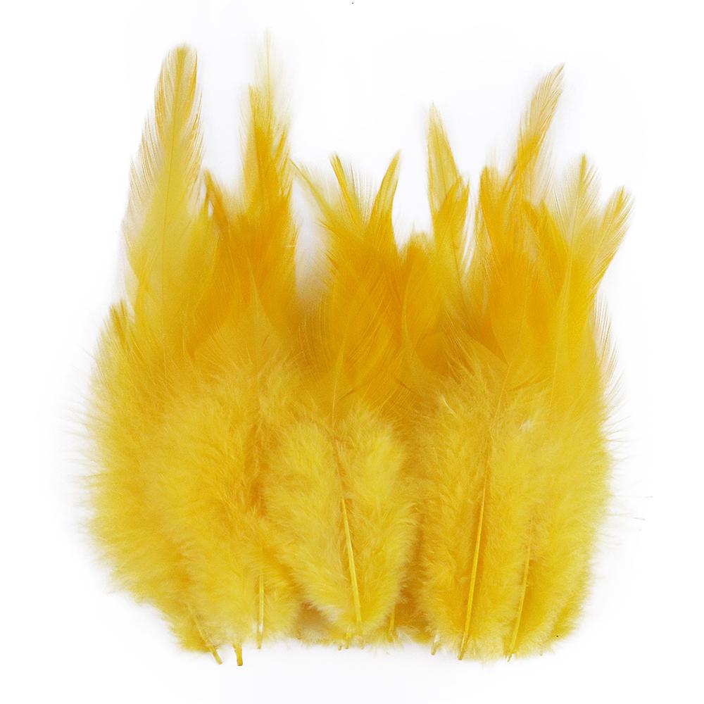 

50pcs 10-15cm Chicken Feather Rooster Cock Plumes Fly Tying Feather DIY Jewelry Dream cather Earring Accessory Plumas for Crafts 50pcs золотистый
