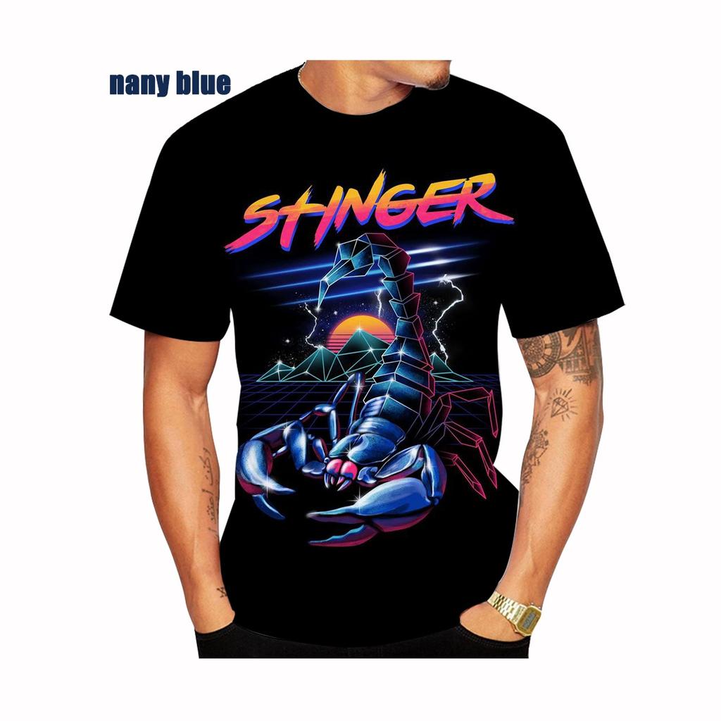 Letní móda Štír 3D potisk Unisex Cool tričko Vtipné Štír potisk Krátký rukáv Velikost