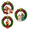 Beautiful Christmas Jesus Child Ornament With Colorful Resin Floral Design