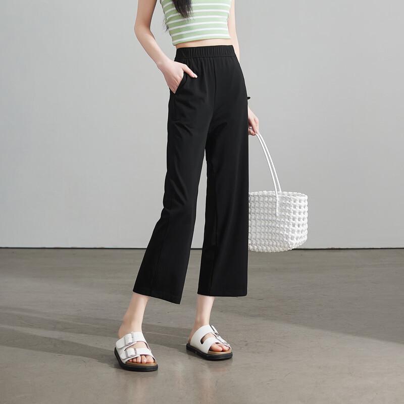 SOFSIL Women s Elastic Waist Straight Cropped Pants 29/XL