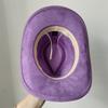 New Blue Suede Hat 7.5Cm Western Cowboy Women'S Fedora Hat Men'S Church Jazz Hat Fashion Travel Party Hat Denim Hat