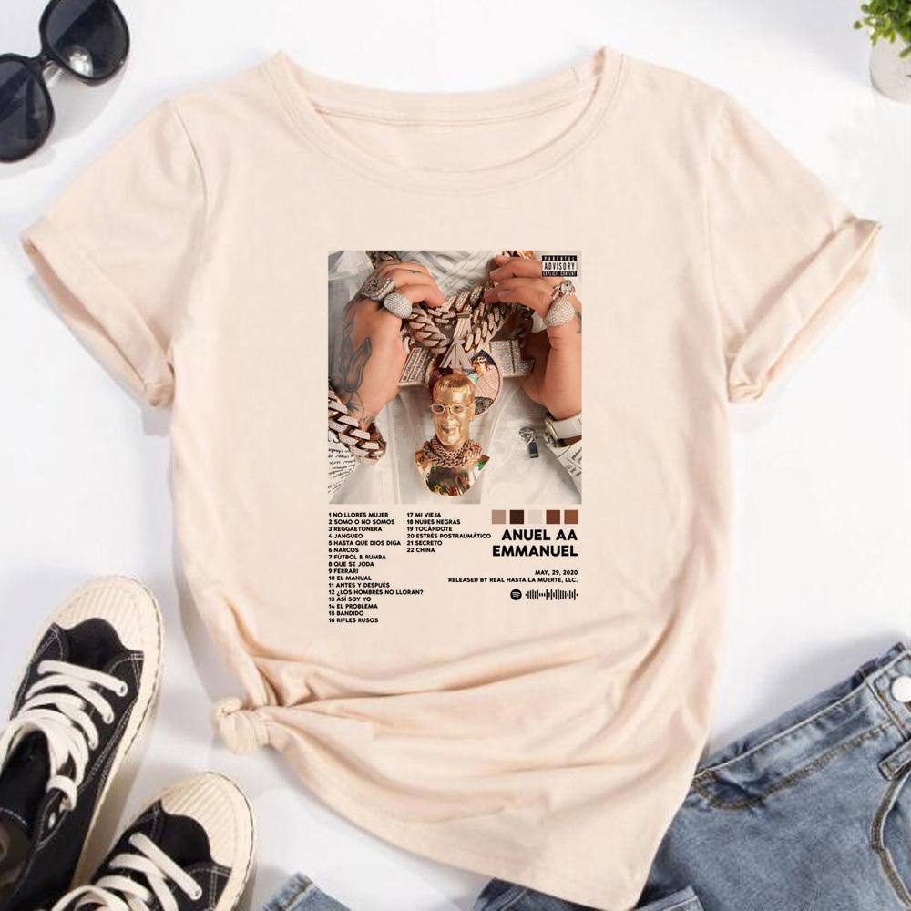 Anuel Aa tshirt Women Colorful Punk anime kawaii Trendy Y2k t shirt aesthetic kawaii graphic anime