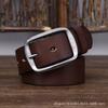 Herren Ledergürtel Handgefertigt Retro Distressed Erste Schicht Reines Rindsleder Edelstahlschnalle Echtleder Jeansgürtel