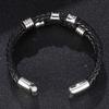 Men Multilayer Braided Leather Bracelet Charm Stainless Steel Clasp Bangles Punk Jewelry