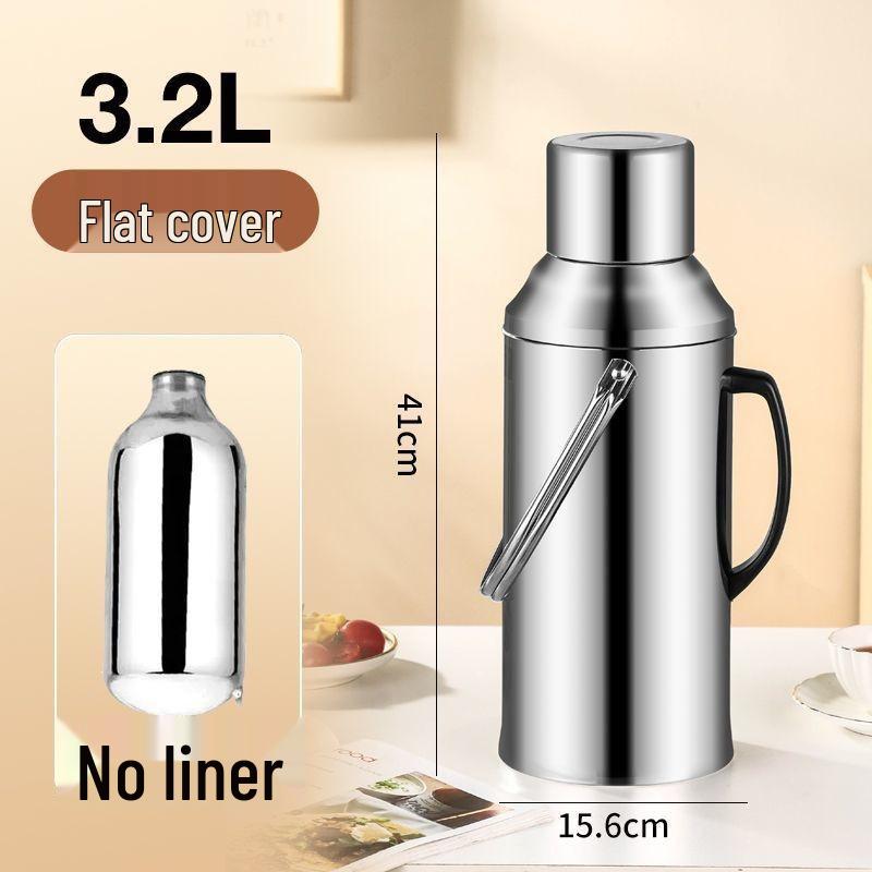 Large Capacity Stainless Steel Thermos Flask with Double Layer Insulation and Glass Liner