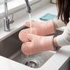 Food Grade Silicone Oven Mitts Honeycomb Cotton Lining Heat Resistant Mitts Soft Durable Baking Gloves Household