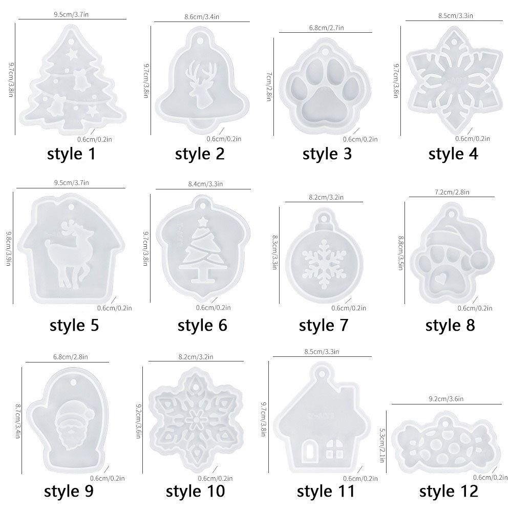 With Hole Silicone Molds 12 Styles DIY Jewelry Making Crystal Epoxy Epoxy Resin Mold Hanging Tags