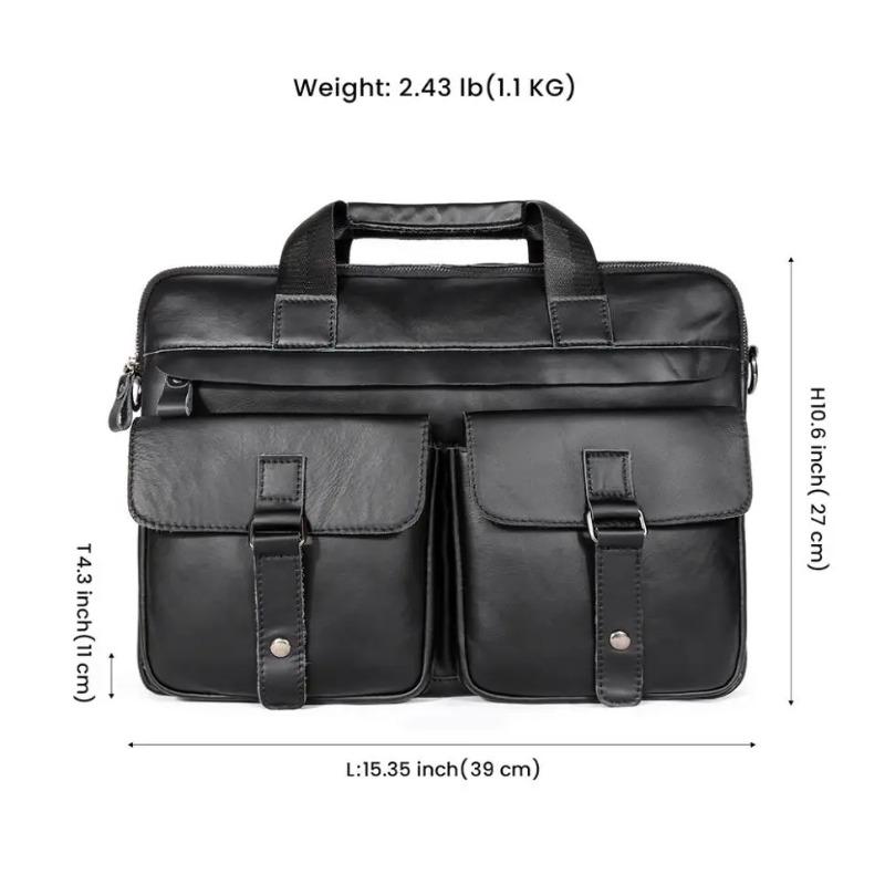 Echte Leder Herren Aktentaschen 15,6" Laptop Tasche Bürotaschen für Männer Dokumenten Business Umhänge Messenger Tasche Handtasche