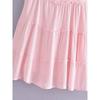 Kaslead New Arrival Women's Clothing Fashion Style Layered Patchwork Pink Sling Dress Loose Versatile Short Skirt