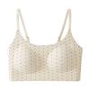 Women Seamless French Floral Gathered Wireless Fixed Cup Back Support Bra