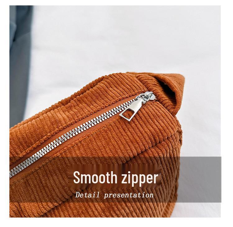 Velká retro plátěná taška přes rameno z manšestru pro ženy 2023 - Ležérní crossbody taška pro studenty