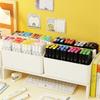 Practical Storage Box with Wooden Handle Multi Compartment Table Storage Box for Sorting Stationery Notebooks Folders