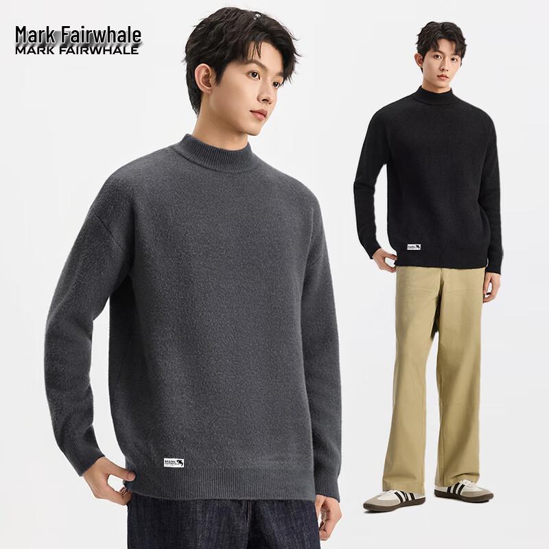 

Mark Fairwhale Men s Half-Turtleneck Fleece Lined Sweater XL