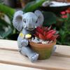 Härlig elefantblomkruka Handgjord hartsplanta Kruka Dekorativ saftigväxtkruka för Hem Rum Trädgård Balkong Kontor