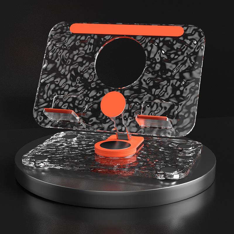 Rotatable Acrylic Tablet & Phone Stand for Online Classes & Streaming - Foldable & Transparent Holder