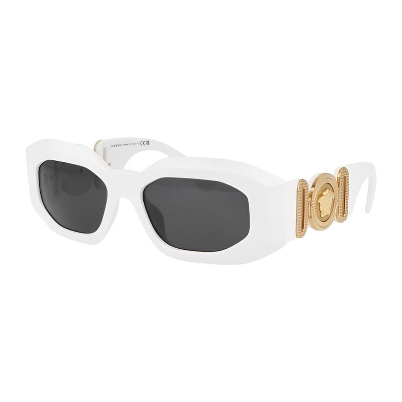 Versace Fashionable and Versatile Irregular Sunglasses Men's White 4131852 0VE4425U31487-White 53 - Glasses Case