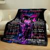 A pink butterfly and silhouettes with heartfelt text on a cosmic background. for all seasons blanket lunch break throw gift