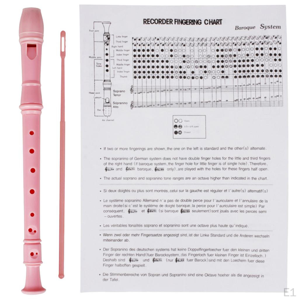 8 Hole Clarinet Children Music Flute with Cleaning Rod for