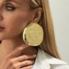 Ingemark Hyperbole Big Irregular Round Texture Stud Earrings Women Vintage  Punk Metal Pierced Earrings 2026 New Year Jewelry
