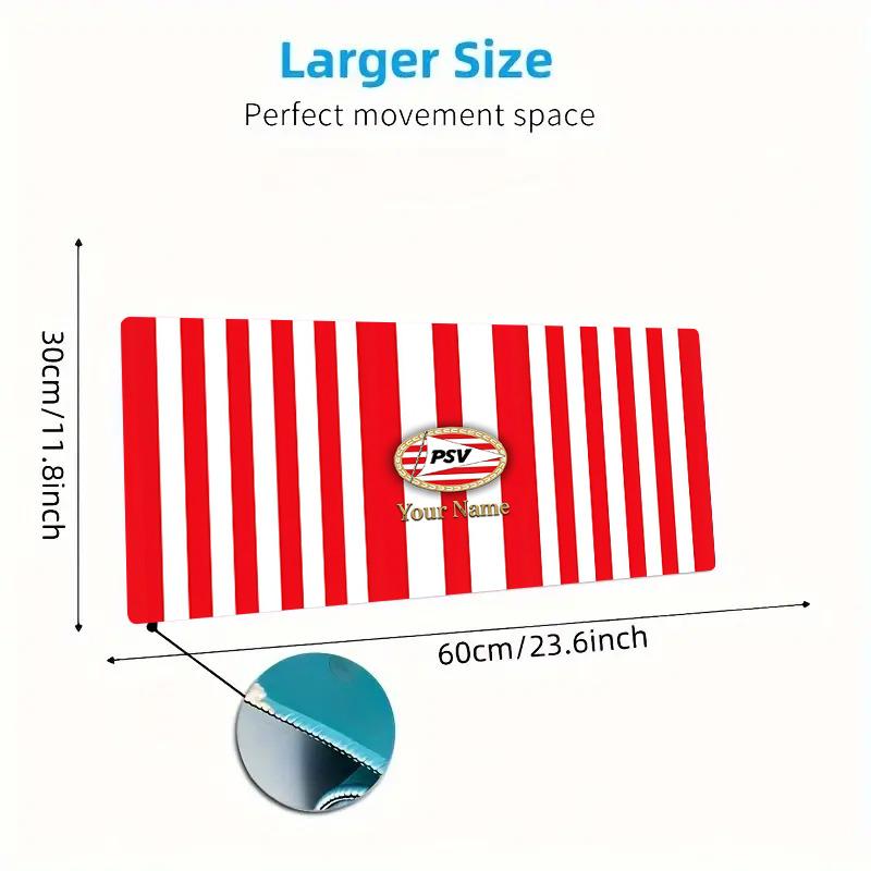 Pheilips Sport Custom Name Large Size Mouse Pad Large Gaming Table Cushion Non-slip Laptop Tablet Big Mousepad XXL Mat Mini PC Playmat With Lock edge