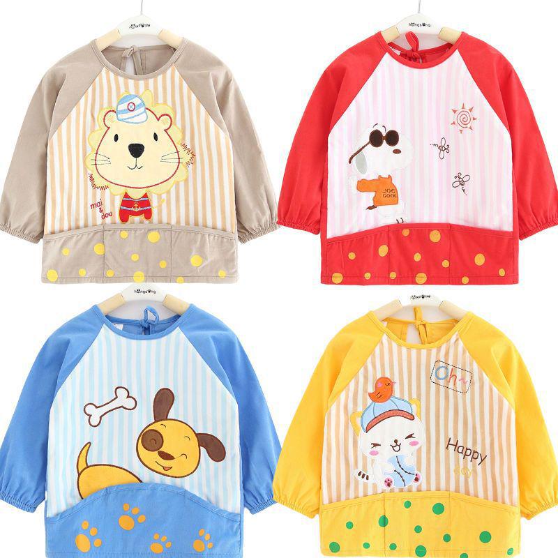 Водонепроницаемый длинный вельветовый детский слюнявчик - Пятноустойчивый двусторонний фартук для осени и зимы 14# Suggested (0-1 year)