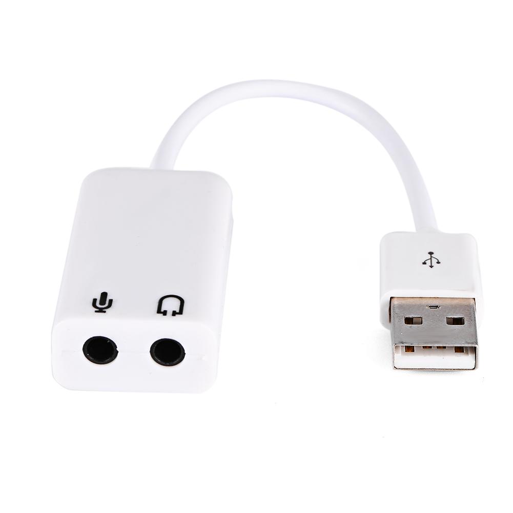 White USB 2.0 Channel Virtual 7.1 Effect Xear 3D Audio Sound Card Adapter For XP